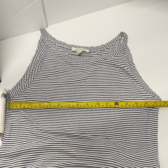 Monteau Gray Striped Maxi Dress Size L - Picture 5 of 5